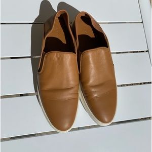 Vince tan leather flats platform size 6M